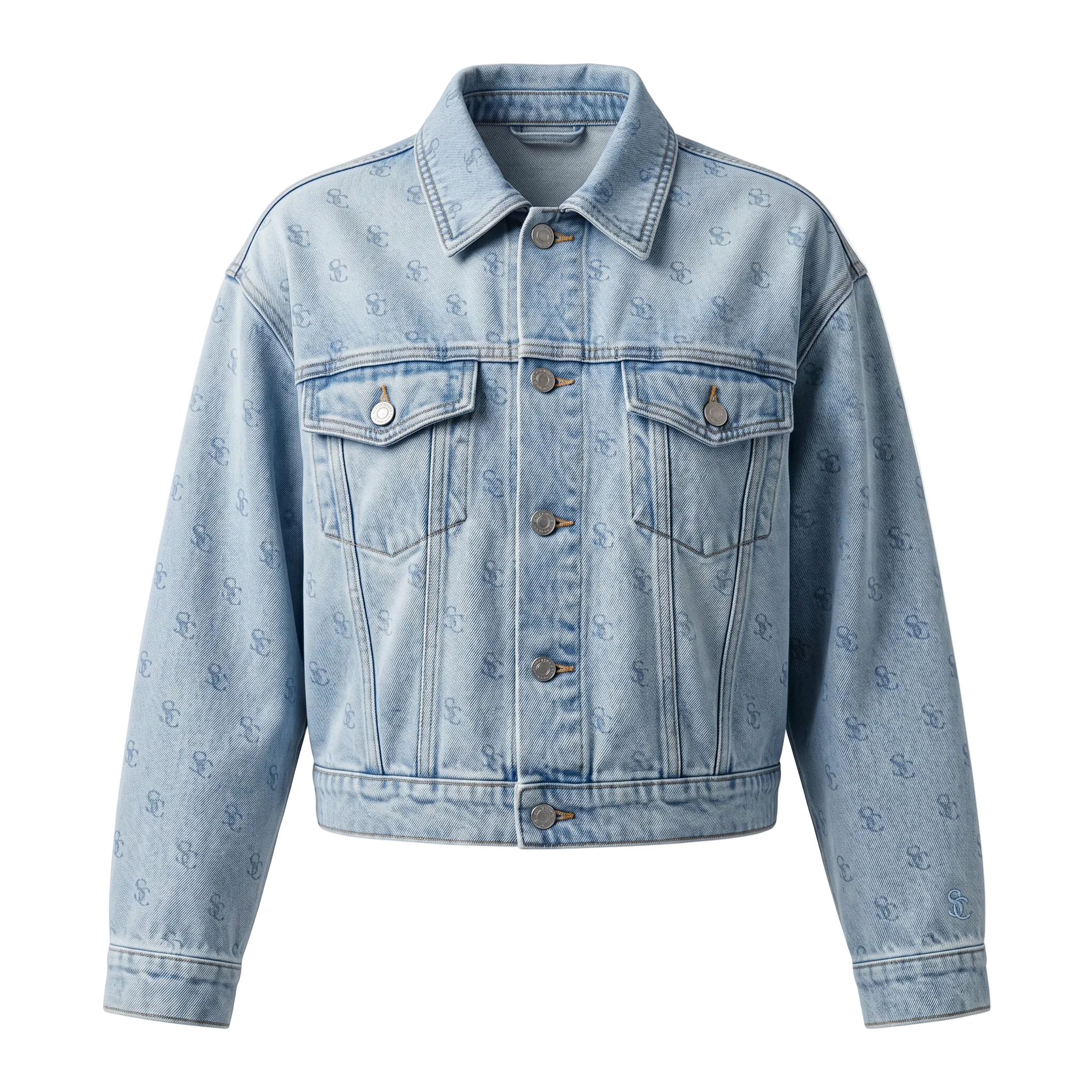 Women Denim Monogram Jacket