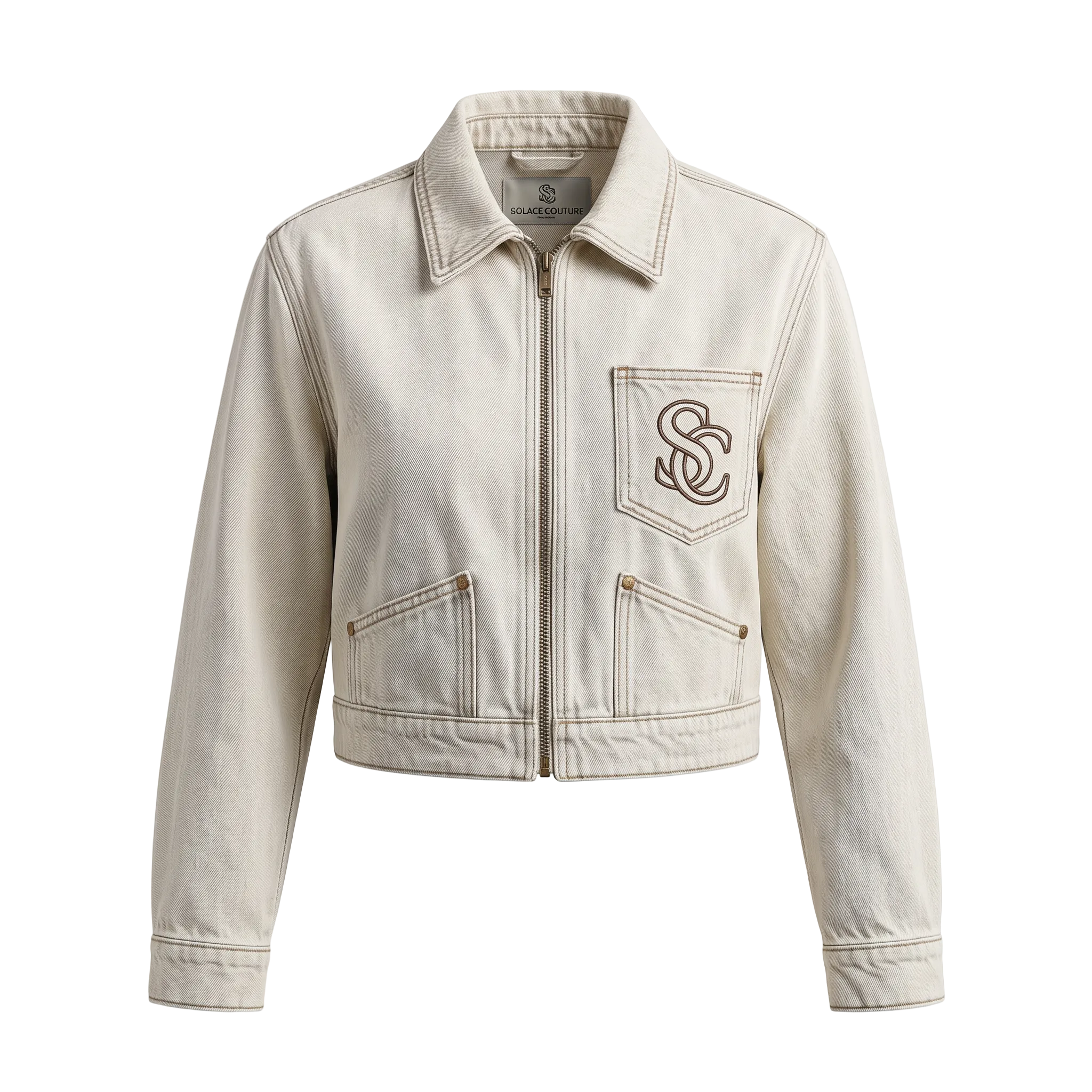 Ivory Embroidery Denim