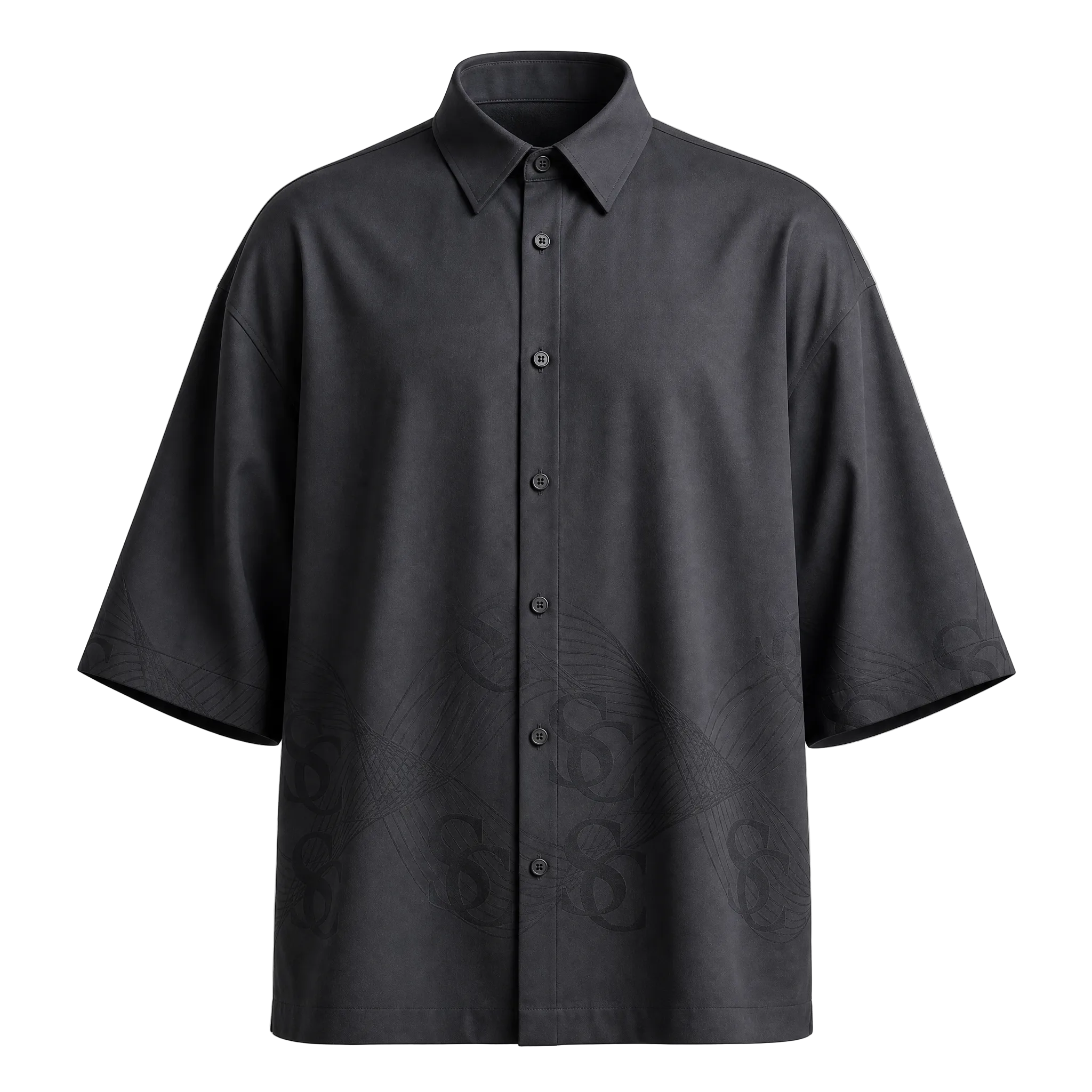 Black Veil-Pattern Shirt